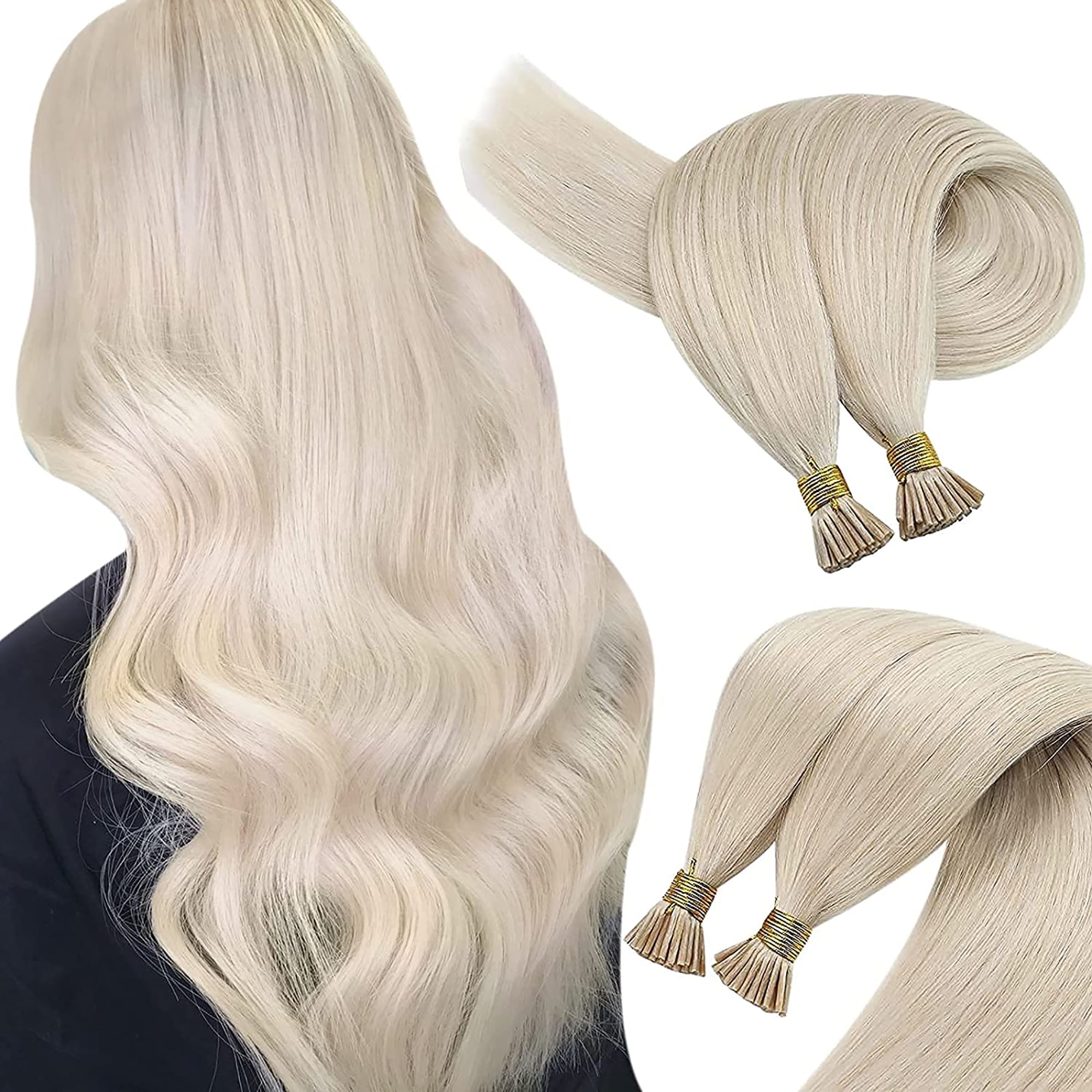 Sunny I Tip Fusion Extensions Blonde Human Hair Straight Remy Cold