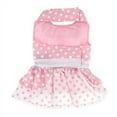 thumbnail image 2 of Pink Polka Dot and Lace Designer Dog Harness Dress by Doggie Design Medium, 2 of 3