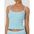 thumbnail image 3 of Yunliwuli Women Camisole, Spaghetti Straps Solid/Striped Tops Slim Fit Summer Knit Top Clubwear, 3 of 6