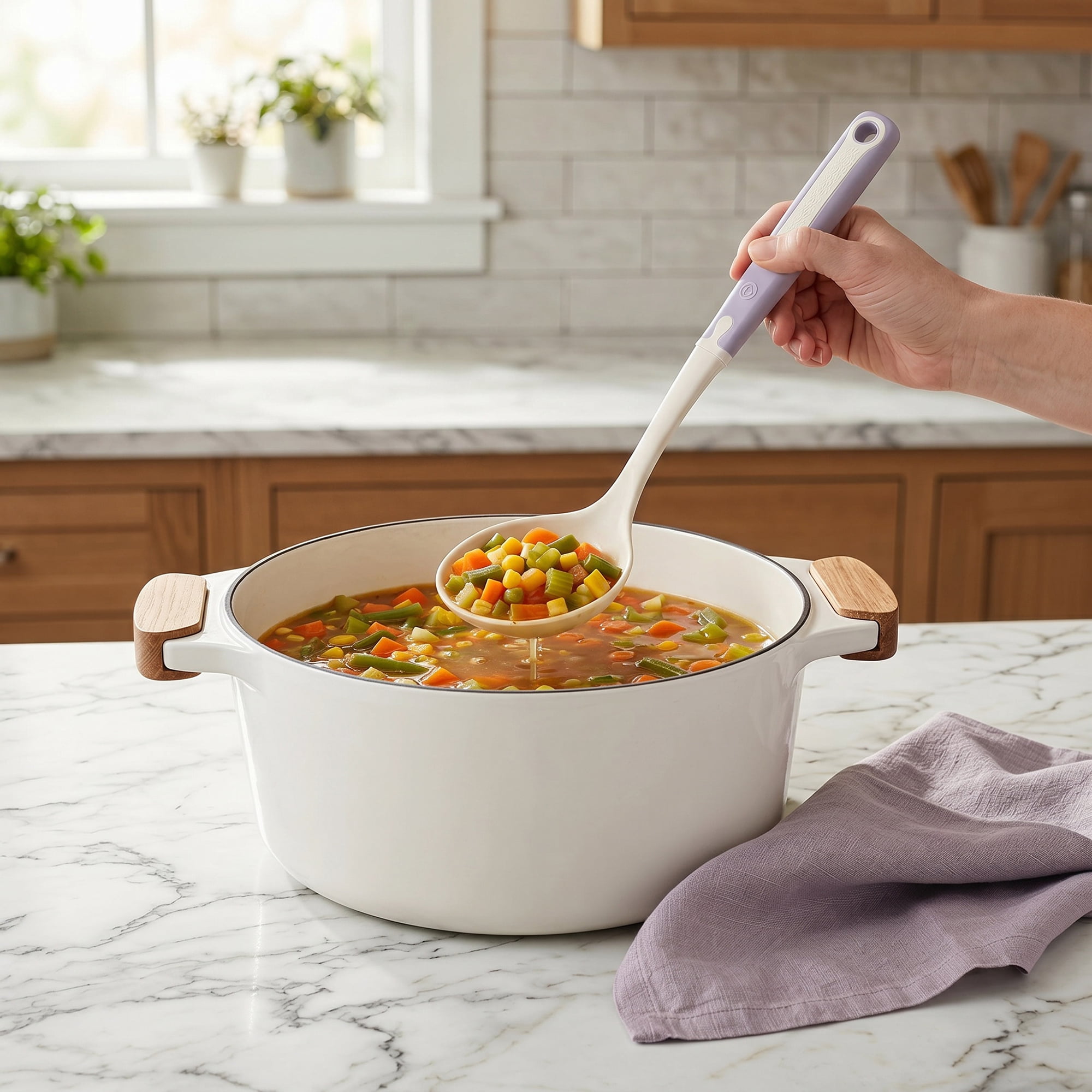 Unique Bargains Heat Resistant Cooking Silicone Slotted Spoon for Cookware A 14"x4.1"