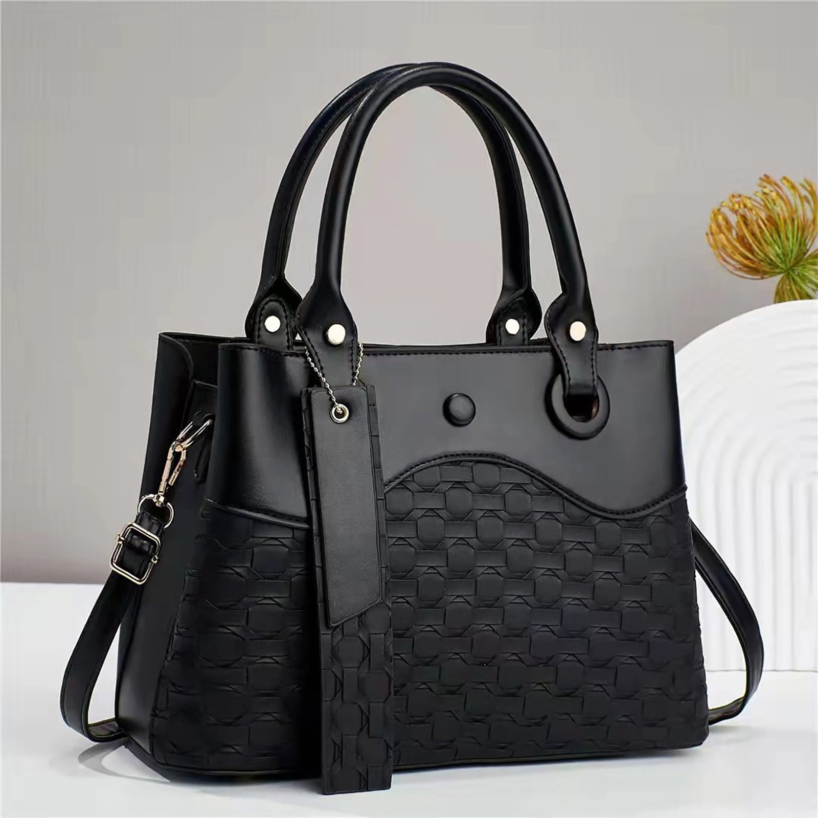 Medium Tote Bag for Women Purse Satchel Handbags PU Leather Top-handle with Adjustable Strap