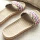 thumbnail image 3 of Pantuflas estilo bohemio para interiores, antideslizantes, de moda para mujer y niña (una tira de lino de 39-40 yardas, talla 8 EE. UU., 5,5 Reino Unido, 39 UE, 9,825 pulgadas), 3 of 5