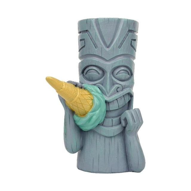 Estatua de personas con patrón maya, florero, colección de figuritas, maceta creativa Verde