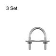 thumbnail image 3 of Unique Bargains Rond U-Bolts 3 Ensembles 40mm Largeur Intérieure 65mm Longueur M8 avec des Écrous et des Plaques, 3 of 5