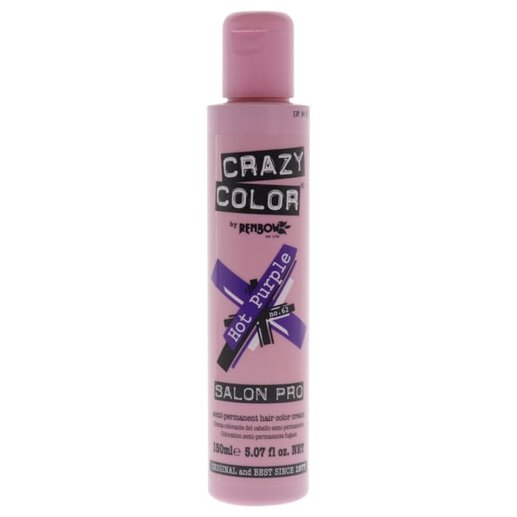 Crazy Color Crazy Color Salon Pro Semi Permanent Hair Color - 62 Hot Purple , 5.07 oz Hair Color