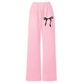 thumbnail image 4 of Baseball Pants Youth Boys Size 14-16 Girls' Straight Leg Sweatpants Drawstring High Waisted Baggy Joggers Pnats with Pockets Cute Bow Printed Sports Pants 8-12 Years, 4 of 4