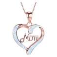 thumbnail image 2 of FENGGHAO Mothers Day Heart Pendant Necklace with Mom Letter Dainty Aluminum Alloy Jewelry Adjustable Chain Pink Tone Gift for Mom, 2 of 7
