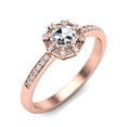 thumbnail image 2 of SuperJeweler 0.60 Carat Rose Cut Diamond Halo Ring In 14 Karat Rose Gold For Women, 2 of 6