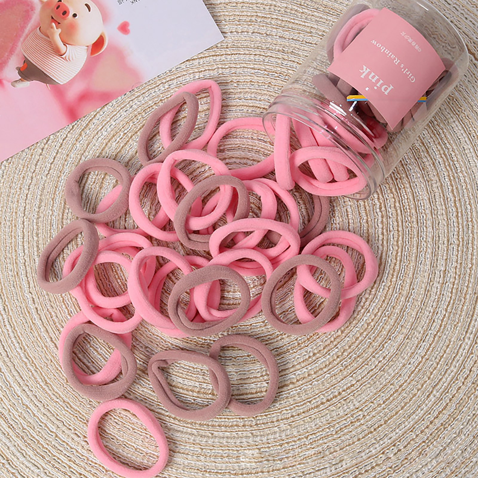 Ageoie Hair Ring Clearance, 50pcs Candy Color Hair Ties Band – Thick 