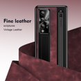 thumbnail image 7 of Case for Samsung Galaxy Z Fold 4 with Stylus & S Pen Holder, Kickstand Alloy CD Camera Protector Vintage Classic Leather Mil-Grade Protection Anti-Scratch Shockproof Protective Case, Rose Red, 7 of 7