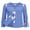 Blue, variant on Women's Long Sleeve Adaptive Tops with Drain Pockets Side Snap for Post Surgery Recovery and Port Access