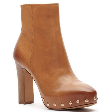 

Vince Camuto Nevvina Light Cognac Ankle Block Heel Rounded Toe Boot Boot (Light Cognac 6)