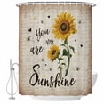 thumbnail image 2 of Yellow Sunflower Waterproof Fabric Shower Curtain,Summer Vintage Flower Bee Sunshine Waterproof Fabric Shower Curtain for Bathroom Curtains Bathtubs Hotel Shower Curtains with 12 Hooks Stall 48x72in, 2 of 8