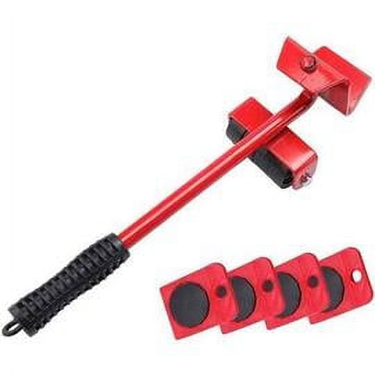 Kit para mover muebles pesados sin esfuerzo Laklulu, ruedas resistentes, mueve muebles pesados, con 1 barra de elevación y 4 ruedas móviles para levantar y mover muebles, carga máxima de 150 000