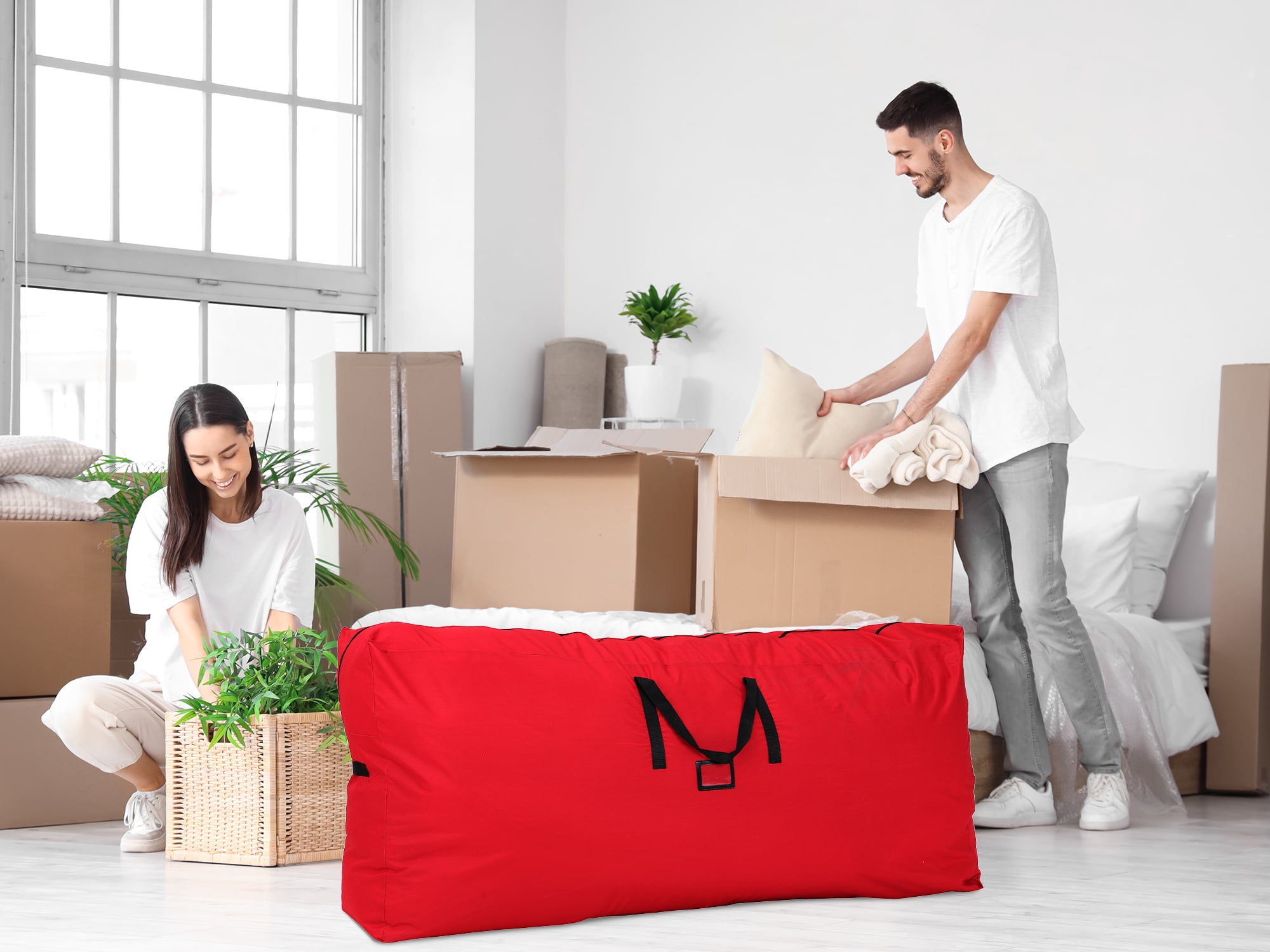 Unique Bargains 1 Pack Clothes Storage Bags Moving Bags Red 65*15*30in