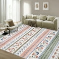 thumbnail image 2 of Hasoo 10' x 13' Area Rug Geometric Low Pile Carpet for Dorm Dining Room Home Decor Floral Pattern Indoor Rug, Green Pink, 2 of 6