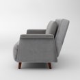 thumbnail image 4 of Artdeco Home Boston Velvet Convertible Loveseat Chair Bed, Gray, 4 of 10