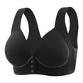 thumbnail image 1 of PEASKJP Wireless Bras with Support and Lift Seamless Ribbed Longline High Neck Sports Bra, Black 46, 1 of 2