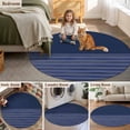 thumbnail image 5 of Navy Blue Striped Round Area Rug 6Ft Washable Circle Rugs for Bathroom Office, Vintage Stripes Ombre Non-Slip Carpet Floor Mats Indoor Outdoor Carpet Runner Aesthetic Home Decor, 5 of 8