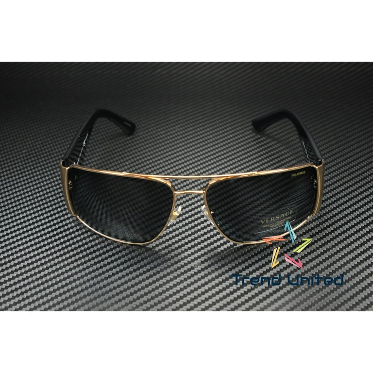 Versace Unisex Aviator Sunglasses VE 2163, Polarized, Gold Metal