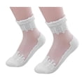thumbnail image 2 of Ruanlalo 1 Pair Ultrathin Transparent Lace Elastic Short Thin Breathable Socks Women Gift Black, 2 of 5
