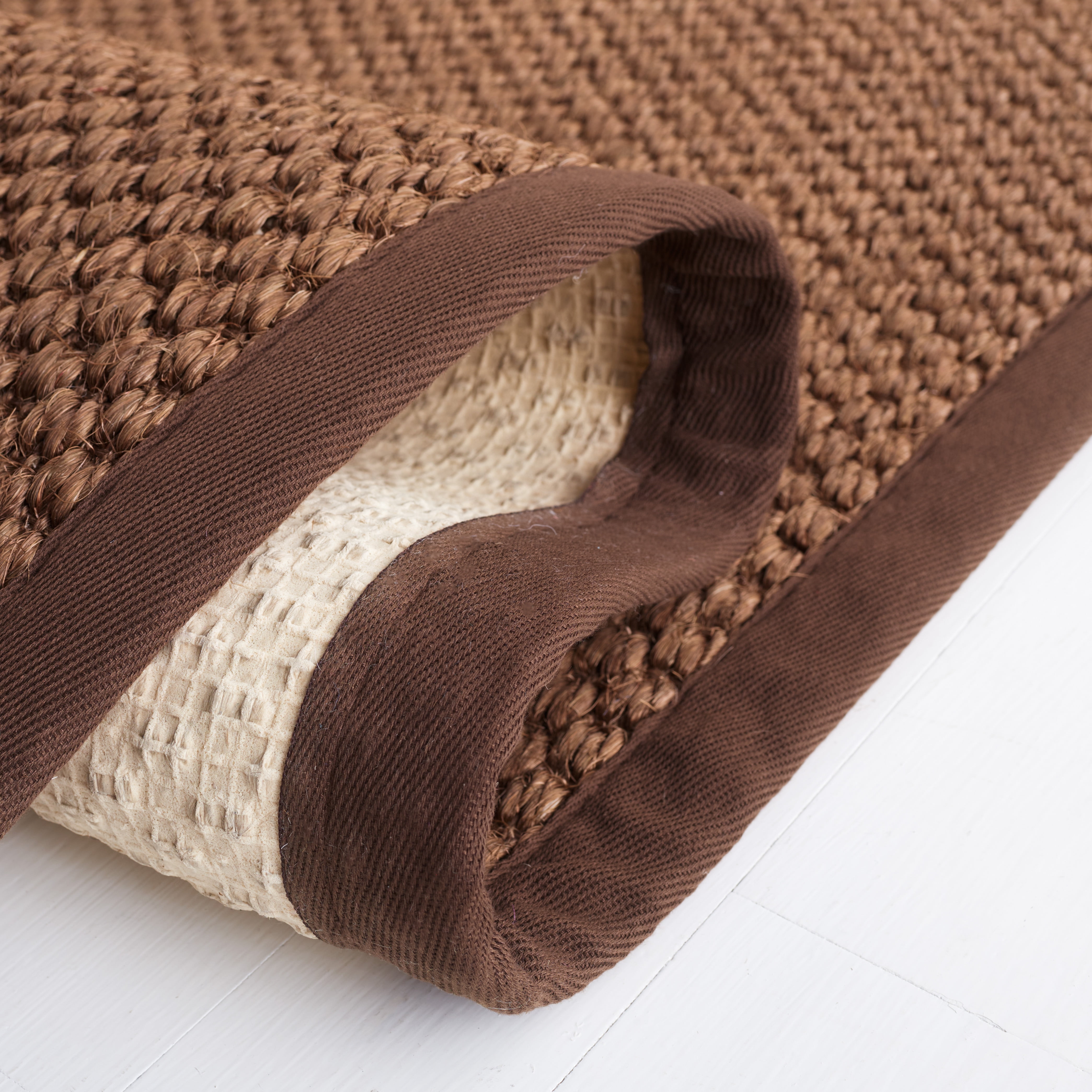 Safavieh Natural Fiber Charlene Bordered Area Rug, Chocolate, 3' x 5'