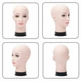 thumbnail image 5 of GEX Bald Mannequin Head Makeup Female Professional Cosmetology for Wig Making Display Wigs Eyeglasses Hairs with T Pins Brown Color Wigs Hats Display Beige, 5 of 7