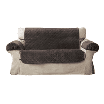 Mainstays 3-Piece Quilted Plush Loveseat Pet Cover Protector, Chocolate