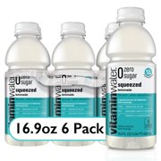 vitaminwater Squeezed Lemonade Zero Sugar Flavored Bottled Water Beverages, 6 bottles, 16.9 fl oz