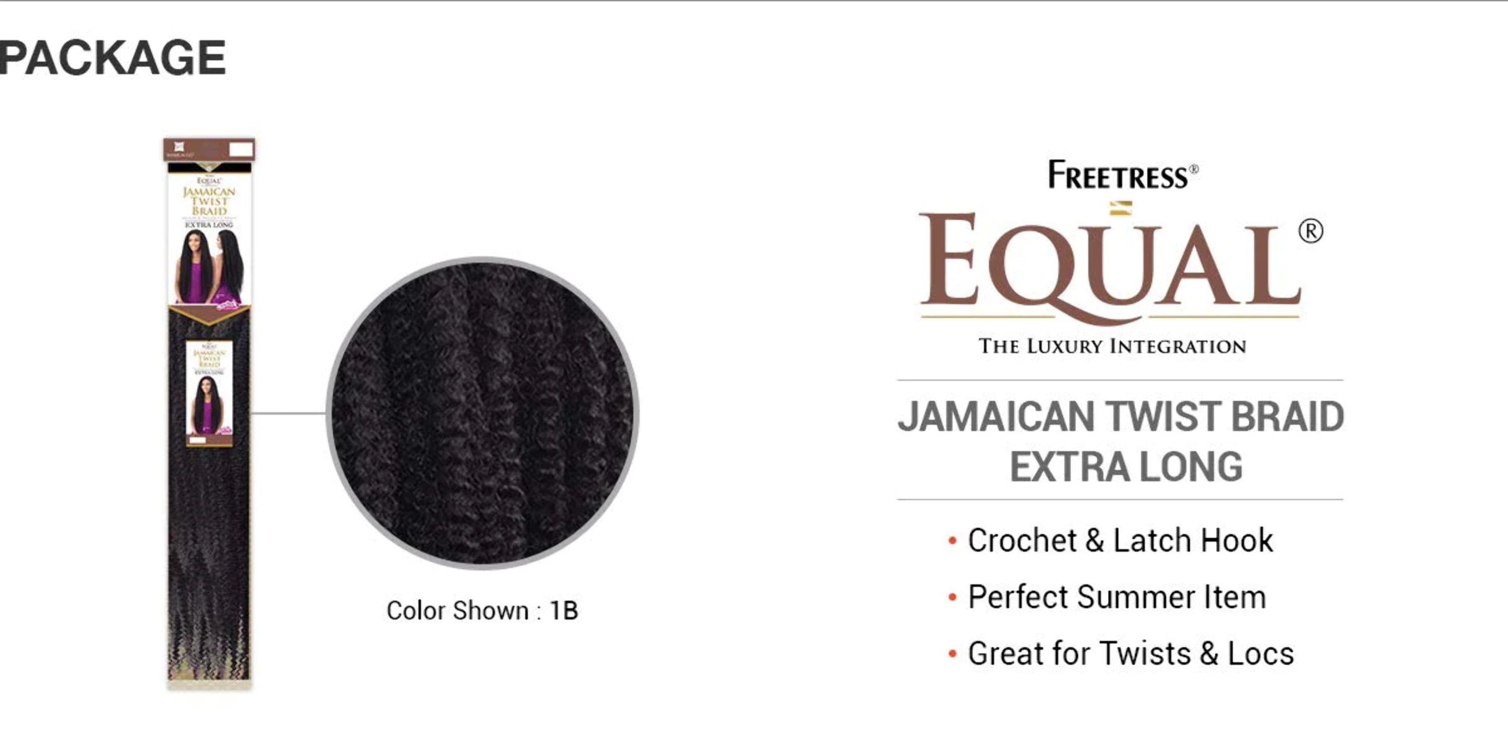 Freetress Equal Jamaican Twist Extra Long Braiding Hair (Marley Braid) -  Super Beauty Online
