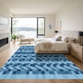 thumbnail image 3 of ODIKA 6'x9' Machine Washable Non-Slip Area Rug, Geometric Blue High Traffic Rug, Blue, 1053211, 3 of 7