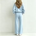 thumbnail image 5 of Atkumj Sweatsuits Women 2 Piece Outfit Casual Crew Neck Long Sleeve Tops and Elastic Waist Straight Leg Sweatpants Athleisure Sets Versatile Color Block Loose Two Piece Sets for Women Going Out S, 5 of 6