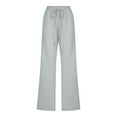 thumbnail image 4 of Pantalon Palazzo Grand Taille Haute pour Femmes Grande Taille avec Poches, Café, 4 of 6