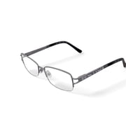 Luxe Women's WLO453 Rectangular Prescription Eyeglasses with Case, Shiny Silver