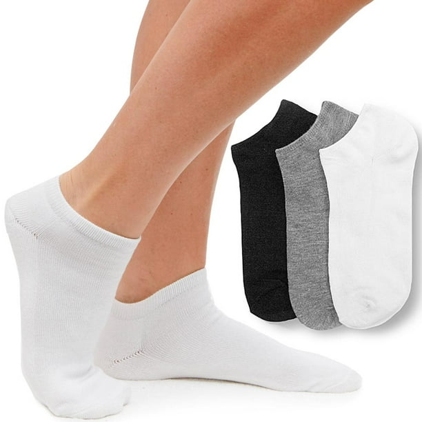 AllTopBargains 3 Pair Women Ankle Socks Low Cut Fit Crew Size 911
