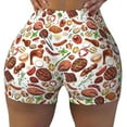 thumbnail image 2 of Lsque Cooking Bbq Pattern High Waisted Biker Shorts for Women-Tummy Control Fitness Athletic Workout Running Yoga Gym Shorts,Moisture-Wicking-Large, 2 of 9