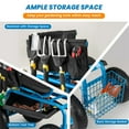 thumbnail image 6 of Topcobe Rolling Garden Cart with Height Adjustable Swivel Seat and Storage Basket, Garden Cart for Backyard-Blue, 6 of 11