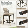 thumbnail image 7 of Dycanpo 26.5''H Counter Height Bar Stools Set of 2, Boho-Style Rattan Chairs - Black, 7 of 7