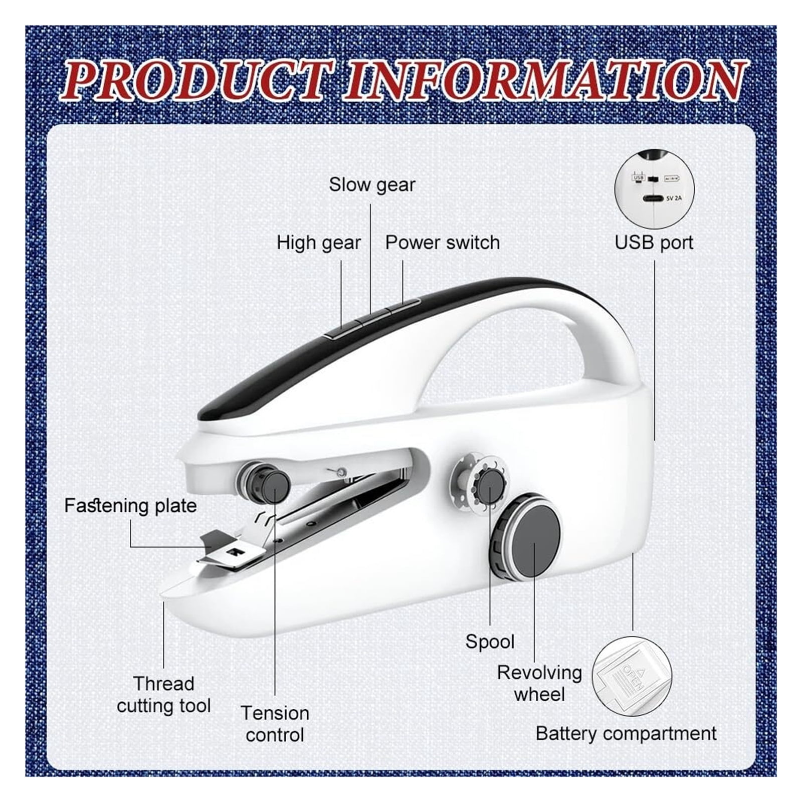 Handheld Sewing Machine,Portable Electric Sewing Machines for Beginners with Complete