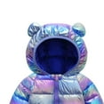 thumbnail image 4 of Hicidod Infant Puffer Jacket Cute Bear Ears Hooded Long Sleeve Down Coats Lightweight Fashion Colorful Padded Puffy Winter Warm Jackets, 4 of 5