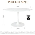 thumbnail image 3 of LinkRomat Round Kitchen Table, 42.1" Tulip Dining Table with MDF Top, Seats 4-6, Mid-Century Design for Apartment & Office, White, 3 of 9