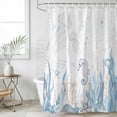 thumbnail image 6 of Seahorse Coastal Shower Curtain Set - Small 36" x 72" Washable Bathtub Curtain with 12 Hooks, Summer Beach Ocean Nautical Coral Waterproof Fabric Stall Shower Curtains for Bathroom/Bathtub Décor, 6 of 6