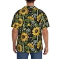 thumbnail image 5 of Xecao offers the Sunflowers for Men's Casual Short-sleeved Shirt, a button-up collared shirt with a pocket, perfect for beach vacations and yacht travel in the 3X-Large size., 5 of 7