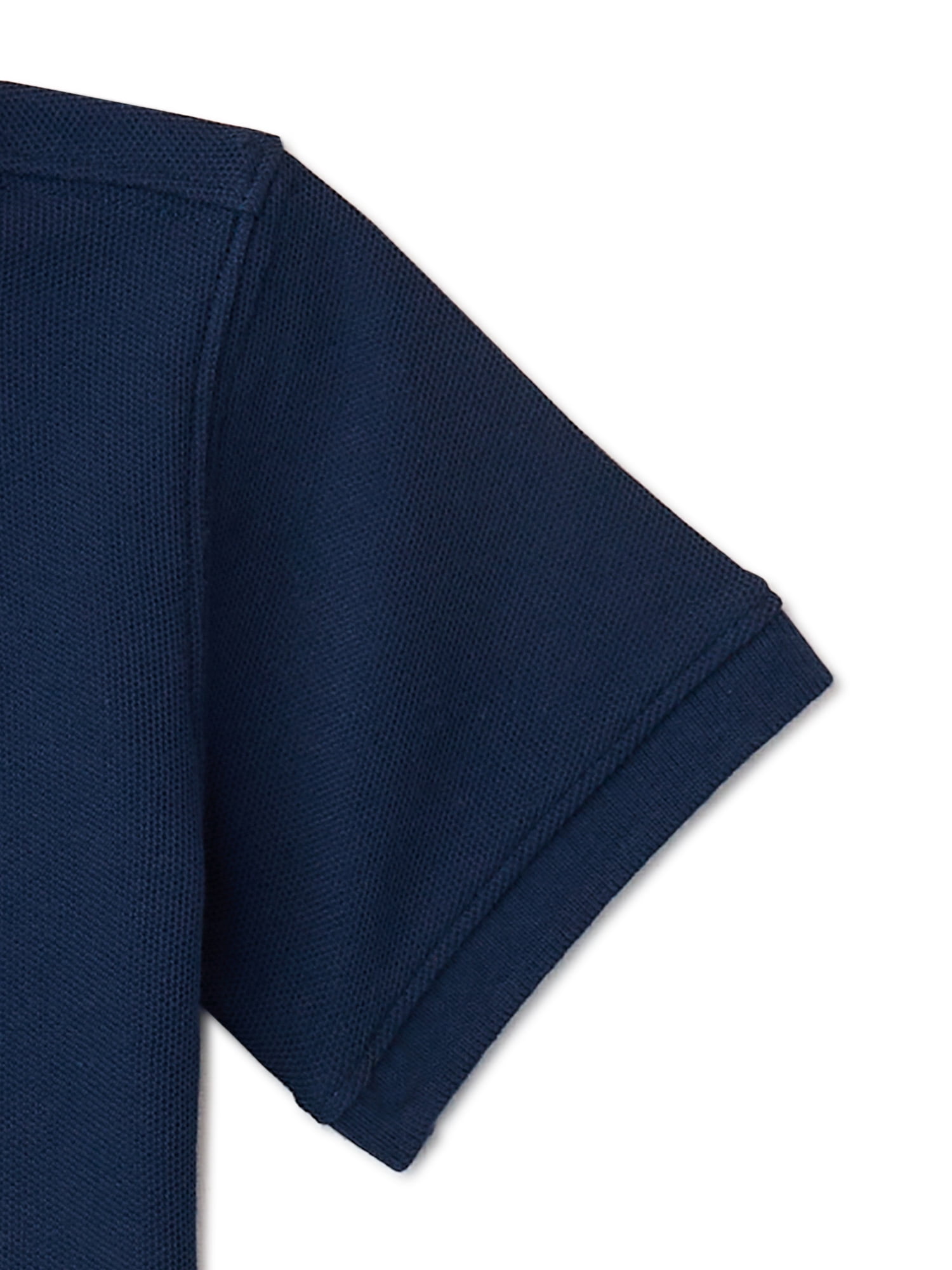 Wonder Nation Toddler Boys School Uniform Short Sleeve Pique Polo Shirt, 2-Pack, Sizes 2T - 5T