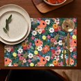 thumbnail image 4 of Pioneer Flower Floral Print Pattern Summer Placemats Table Placemats Set Of 6-Linen Kitchen Washable Placemats Table Mats 12x18 Inch Non-Slip Heat Resistant, 4 of 5