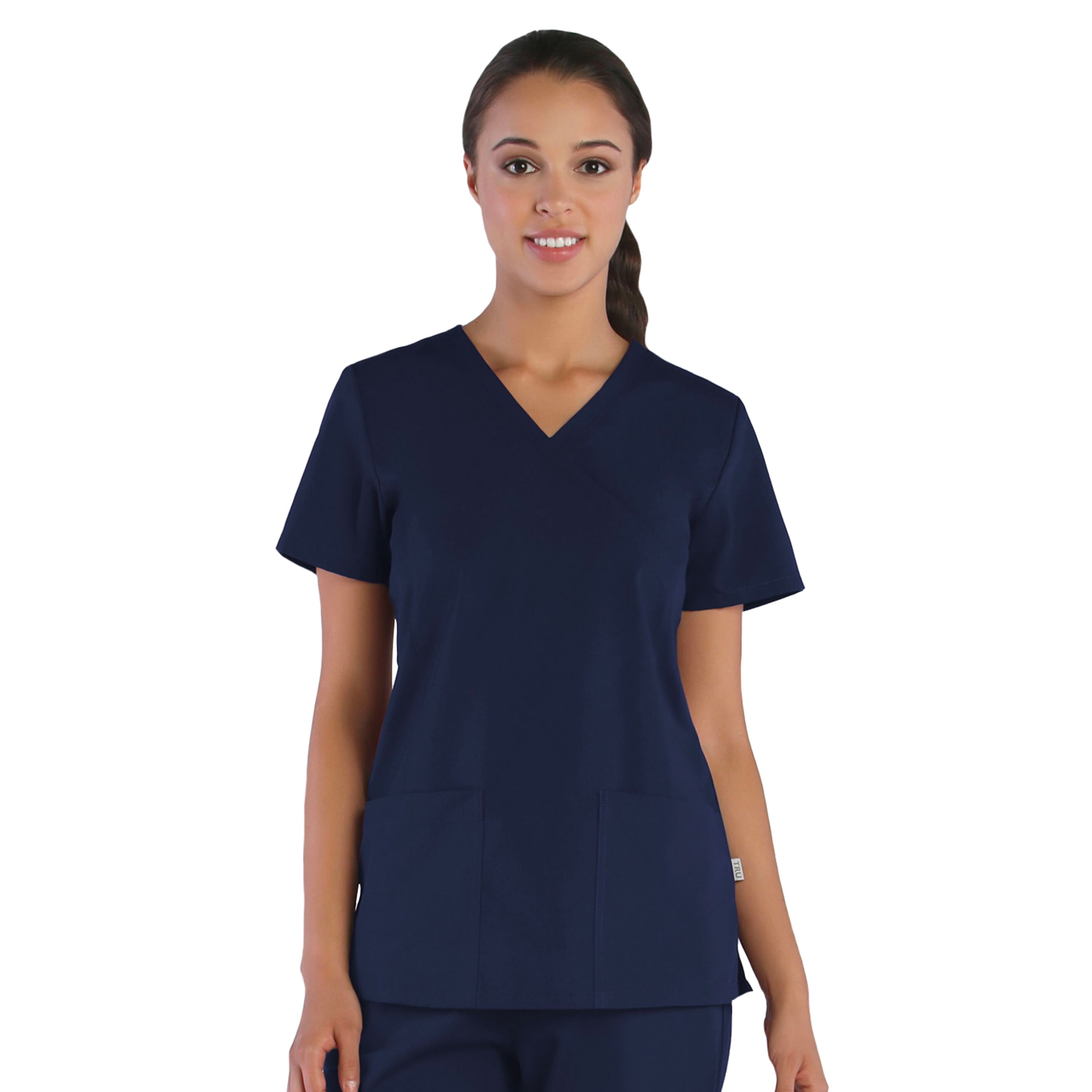 Download TRU - TRU Women's Mock-Wrap Scrub Top & Full Elastic Scrub ...