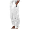 thumbnail image 2 of Brnmxoke Fall Prime,Womens Capris for Summer Clearance Capri Pants,Summer Capri Pants for Women with Pockets,Beach Harem Linen Pants Palazzo Pajama Print Cropped Trousers with Pockets, 2 of 6