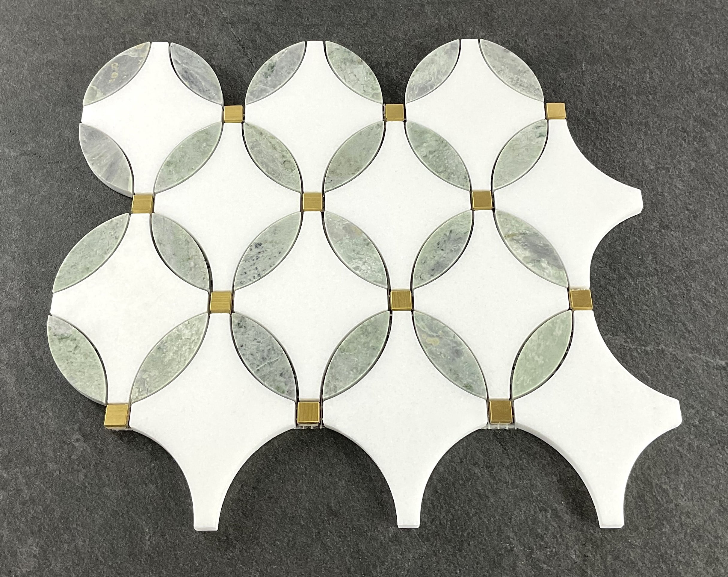 Waterjet Marble And Metal Wall Mosaic Tile - Case (10 Sheets)