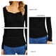 thumbnail image 5 of Blusa Fruncida Manga Larga Color Puro Slim Fit Moda Elegante Mujer Fruncida Top Negro XL, 5 of 6