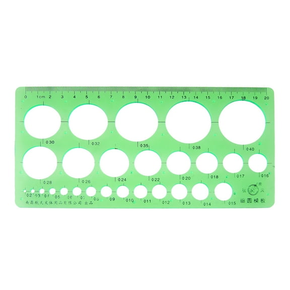 Unique Bargains Green Educational Stationery Measuring Template Circle Ruler Guide